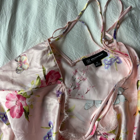 INC International Concepts Womens Lace-Trim Floral Chemise Nightgown Large - Picture 4 of 10